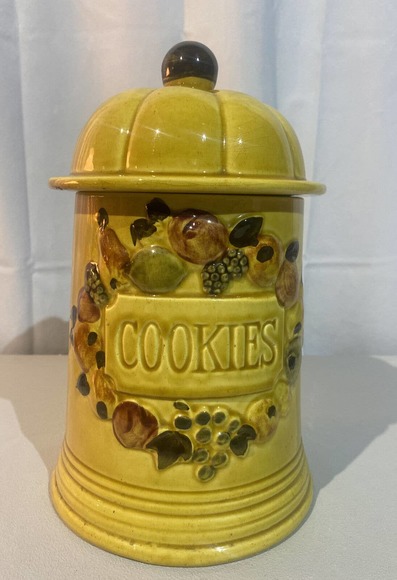 Vintage 1967 Los Angeles Potteries California USA Cookie Jar Autumn Harvest - Picture 1 of 6